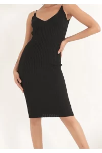 Strappy Knitted Dress with brooch detail