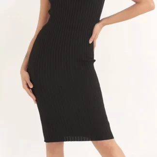 Strappy Knitted Dress with brooch detail