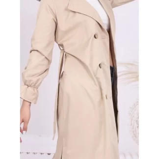 Double-breasted Beige Trench Coat 4