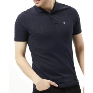 Мужская футболка темно-синего цвета в полоску 1