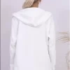 Düz Beyaz İnce Sweatshirt 3