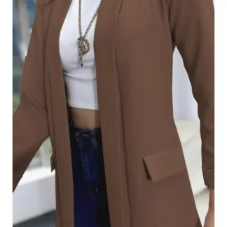 Темно-коричневый женский пиджак 1