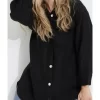 Gömlek Model Siyah Kaşe Kadın Ceket 5