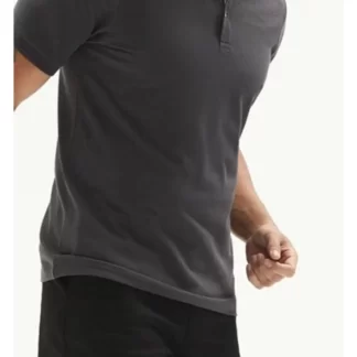 Мужская футболка серого цвета с воротником-поло
