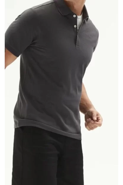 Polo Yaka Gri Renk Erkek Tişört
