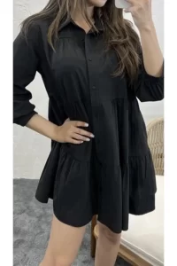 Черное платье-рубашка