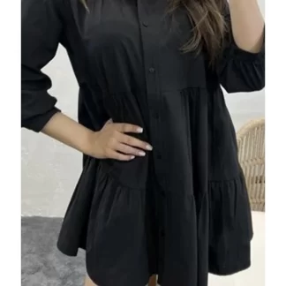 Черное платье-рубашка
