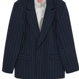 Striped Navy Blue Blazer Jacket for women