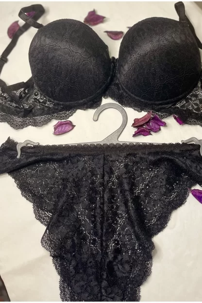 Black lace underwear set 3