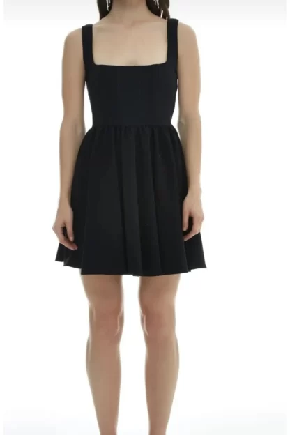 Siyah Kalın askılı mini elbise 3