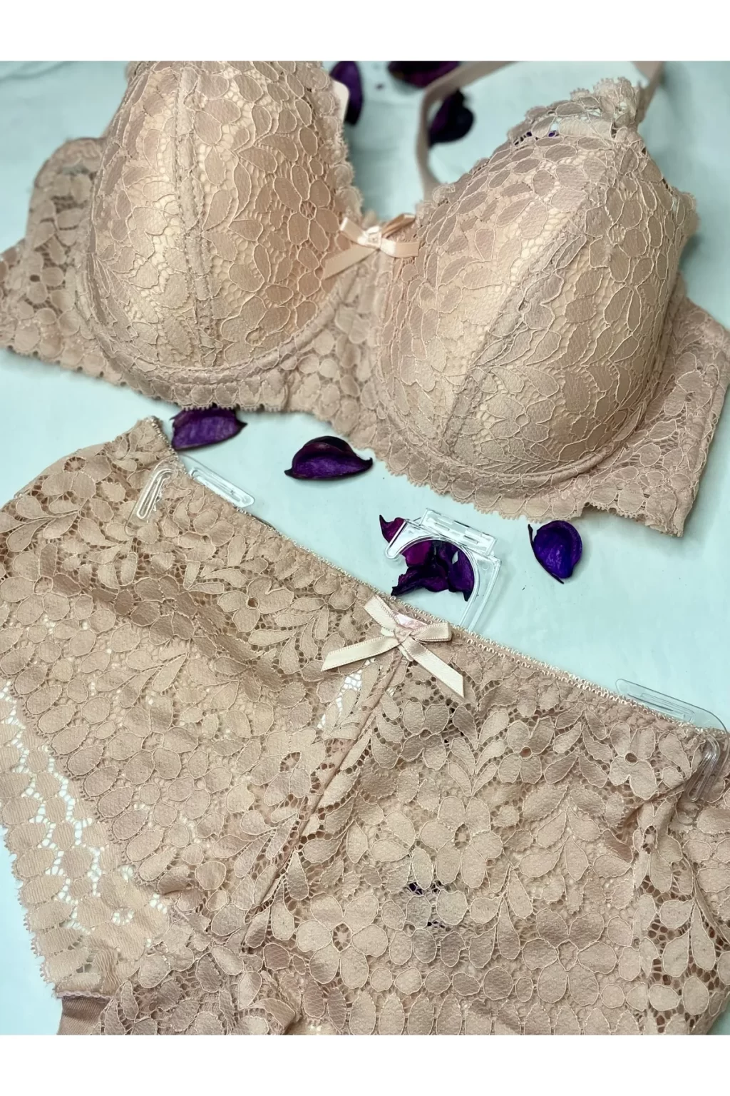 NWT Victoria's Secret Very Sexy Push Up Floral Chain Strap Bra Thong Set  Orchid