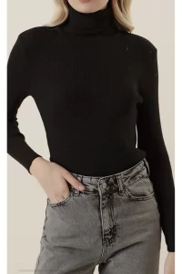 Black Turtleneck Women's Sweater
