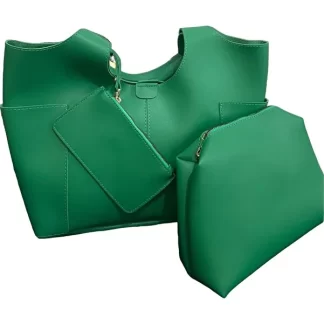 حقيبة كتف من الجلد الصناعي باللون الأخضر