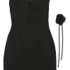 Black colored evening mini dress 6