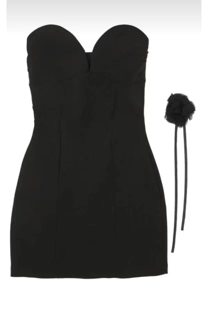 فستان سهرة قصير باللون الأسود 6