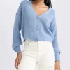 Blue knitwear short cardigan 3