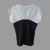 Lacivert Beyaz Çift Renkli Kadın Penye Tişört modelleri 4