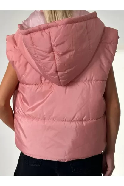 Powder color Hooded Inflatable Vest models 2