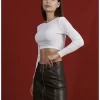 Brown Mini Faux Leather Skirt 3