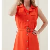 Orange Shirt Dress 4