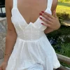 Beyaz mini elbise modelleri 5