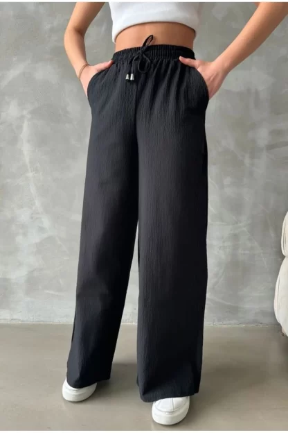 Черные льняные брюки 4