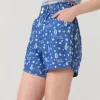 Star patterned navy blue shorts 4