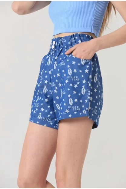 Star patterned navy blue shorts 4
