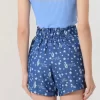 Star patterned dark blue short women's shorts models 5