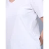 Белая футболка с коротким рукавом и V-образным вырезом 3