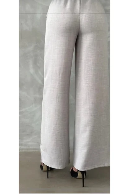 Loose Cut Gray Linen Trousers 2