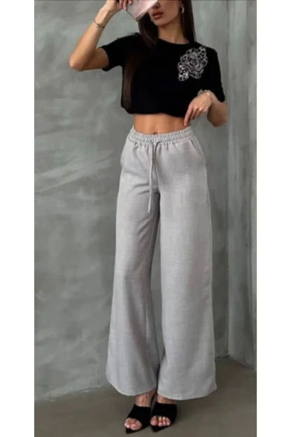 Gray women's trousers 3